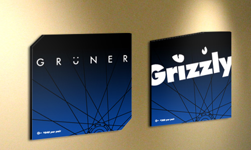Perfect Wheels GrÃ¼ner and Grizzly in-store signage