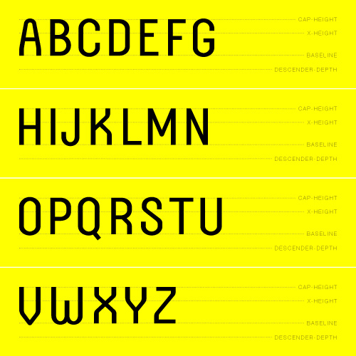 Stark typeface by Daniel P. Johnston: caps